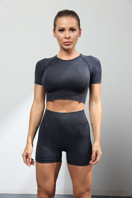 Sparkiah Lycra Gym Set - Shorts + Top