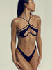 Sparkiah  Female Sheer Mesh Halter Bikini Set