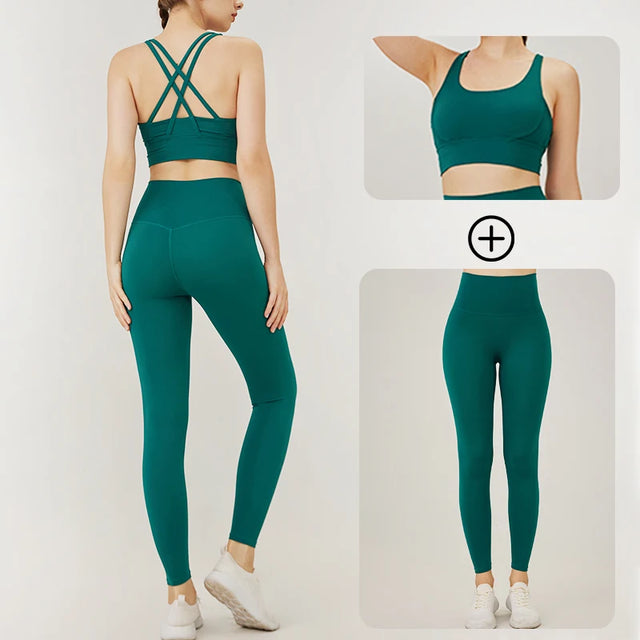 Yoga Set Women's Sports Bra and Leggings Jogging 2-piece set yoga Sports Women Gym Set Clothes Sportwear Woman Clothes