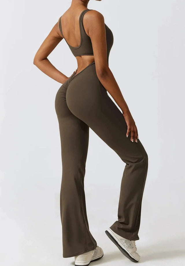 Sparkiah Shape Shifter V Back Flared Jumpsuit