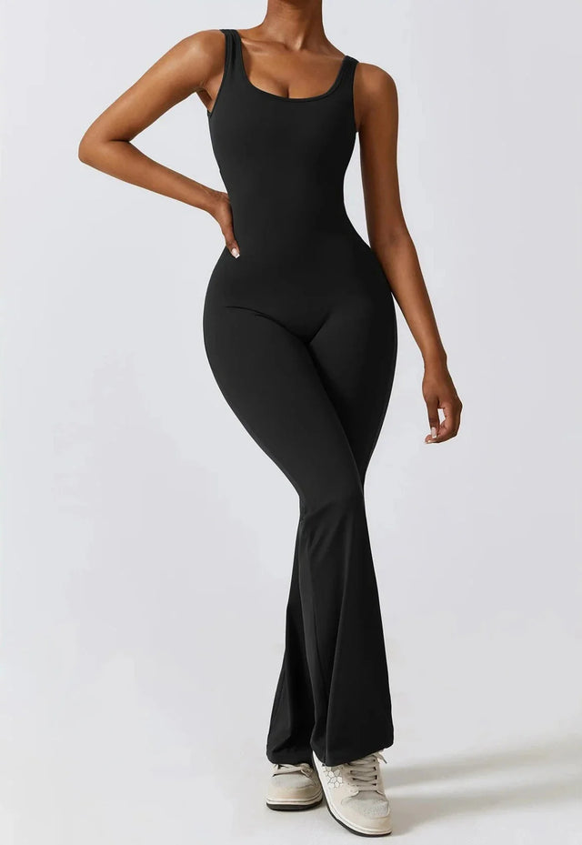 Sparkiah Shape Shifter V Back Flared Jumpsuit