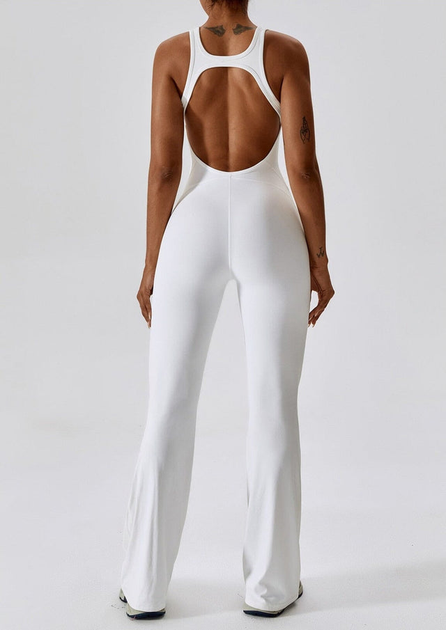 Sparkiah Flared Motion Backless Bodysuit