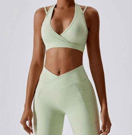 Sparkiah Asymmetrical Yoga Set - Leggings + Top