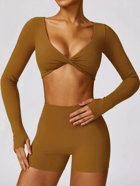 Sparkiah Indulge Long Sleeve Crop Top