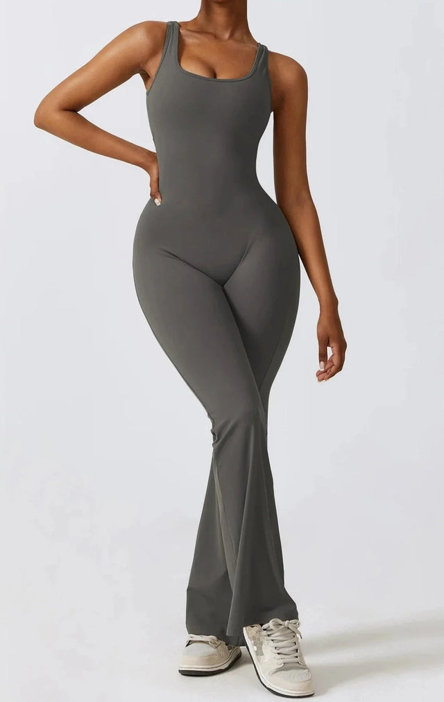 Sparkiah Shape Shifter V Back Flared Jumpsuit