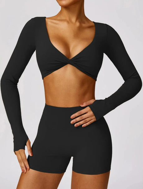 Sparkiah Indulge Long Sleeve Crop Top