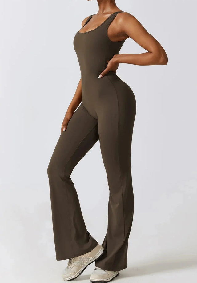 Sparkiah Shape Shifter V Back Flared Jumpsuit