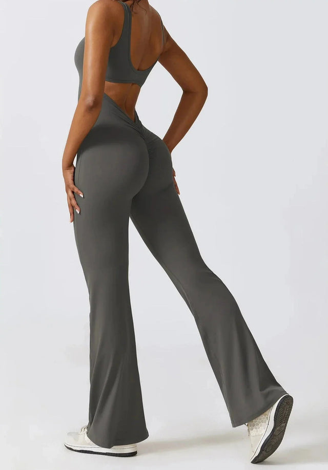 Sparkiah Shape Shifter V Back Flared Jumpsuit