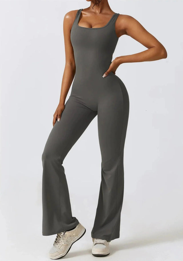 Sparkiah Shape Shifter V Back Flared Jumpsuit