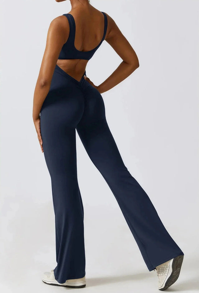 Sparkiah Shape Shifter V Back Flared Jumpsuit