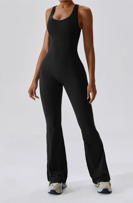 Sparkiah Flared Motion Backless Bodysuit