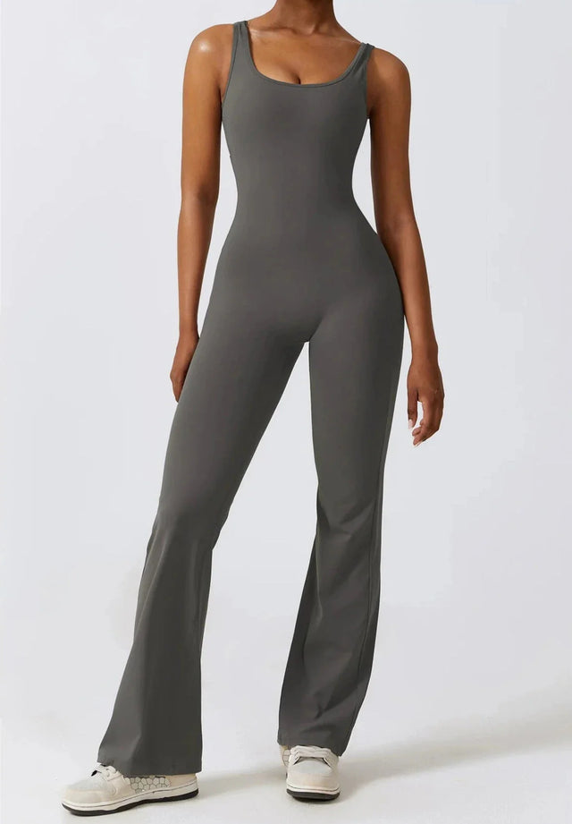 Sparkiah Shape Shifter V Back Flared Jumpsuit