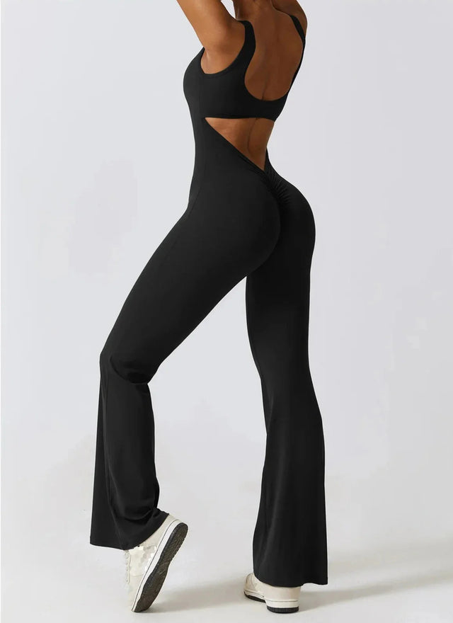 Sparkiah Shape Shifter V Back Flared Jumpsuit