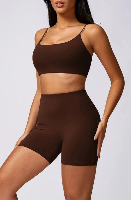 Sparkiah Foxy Thin Strap Gym Set - Shorts + Top