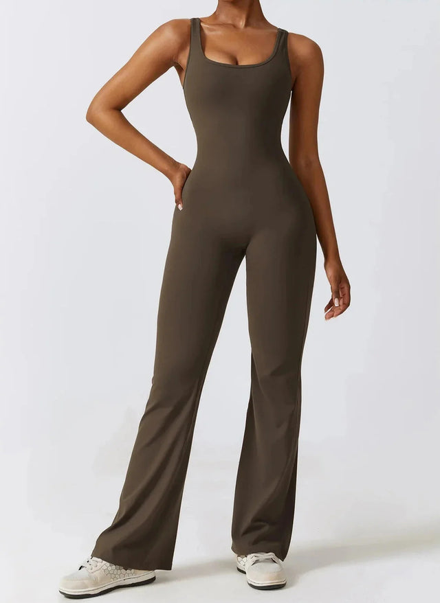 Sparkiah Shape Shifter V Back Flared Jumpsuit