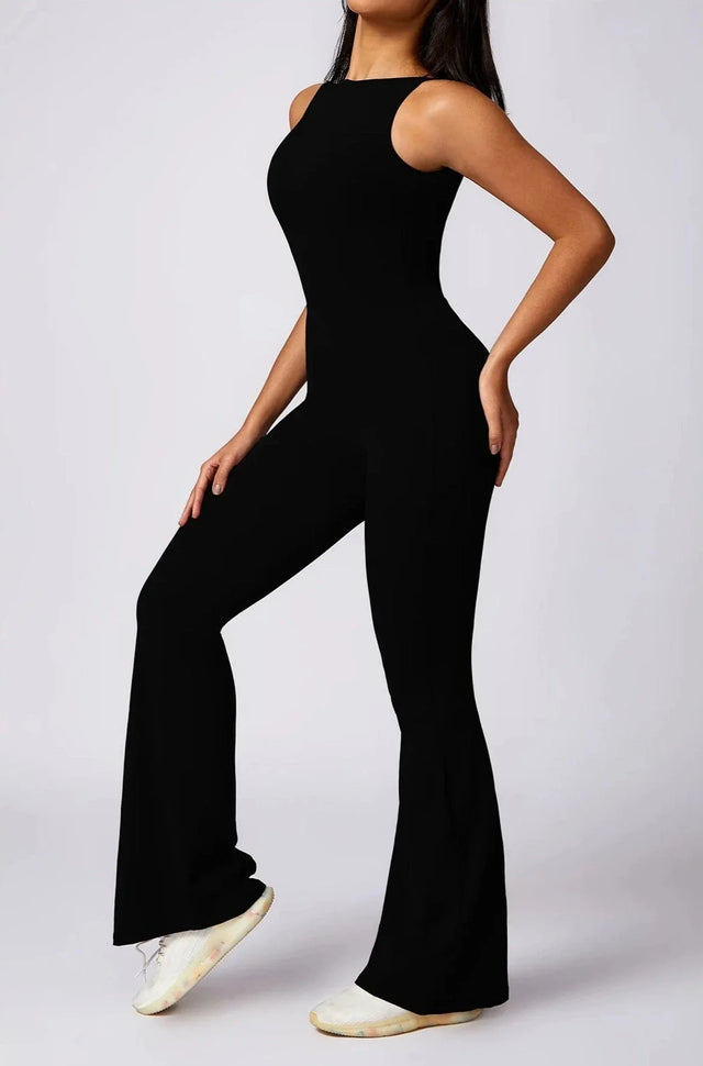 Sparkiah Dazzle Flared Backless Jumpsuit