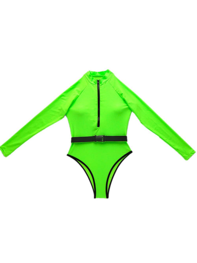 Sparkiah Female   Contrast Long-sleeved Swimsuit