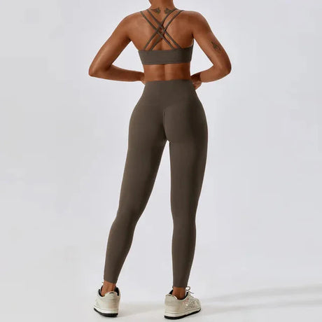 Sparkiah Athletic Brim Seamless Gym Set - Leggings + Top