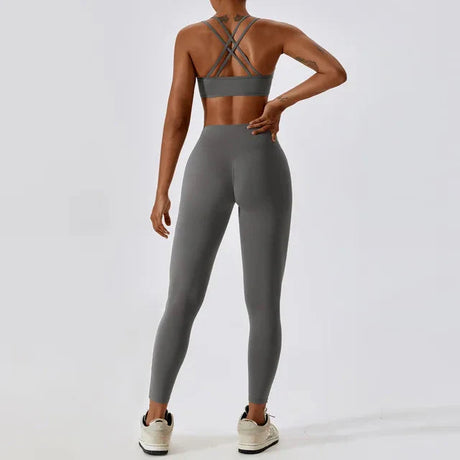 Sparkiah Athletic Brim Seamless Gym Set - Leggings + Top