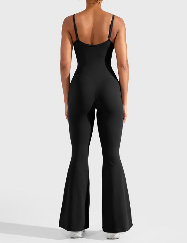 Sparkiah Mena Flared Jumpsuit with Side Pockets