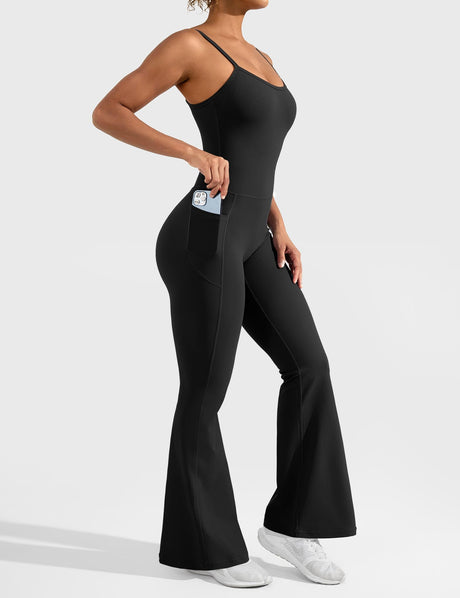 Sparkiah Mena Flared Jumpsuit with Side Pockets