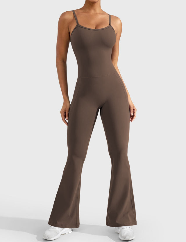 Sparkiah Mena Flared Jumpsuit with Side Pockets