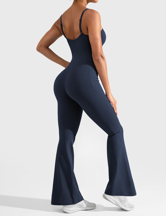 Sparkiah Mena Flared Jumpsuit with Side Pockets