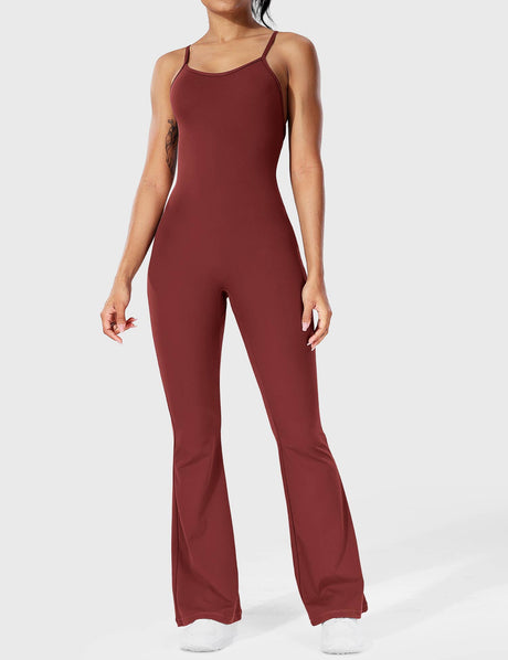 Sparkiah Liza V-Back Cross Flared Jumpsuit