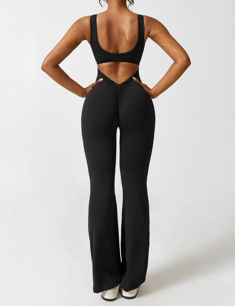 Sparkiah V-Back Flared Jumpsuit