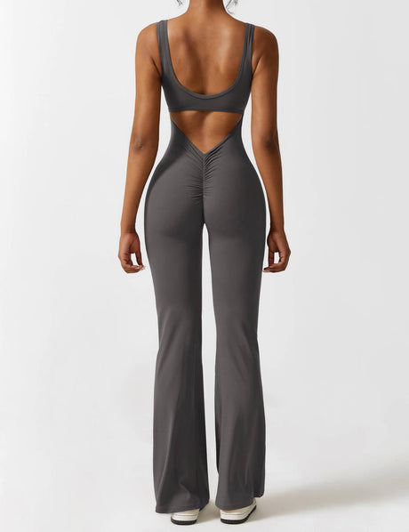 Sparkiah V-Back Flared Jumpsuit