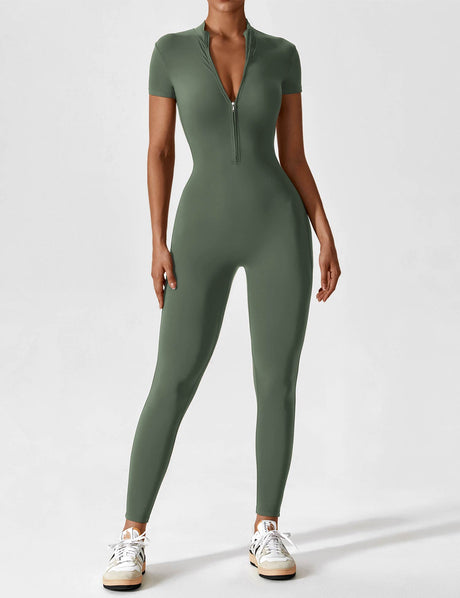 Sparkiah Long Sleeve/ Short Sleeve Zipper Jumpsuit