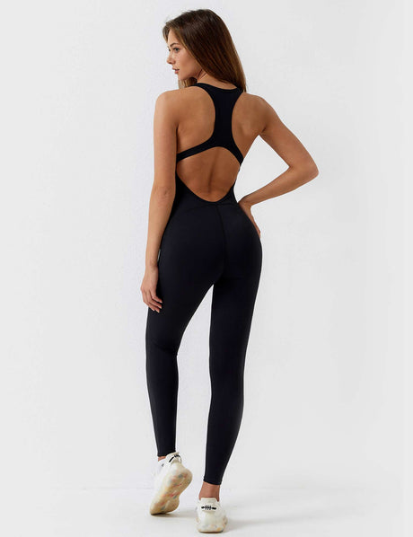 Sparkiah U-Neck One-piece Backless Jumpsuit